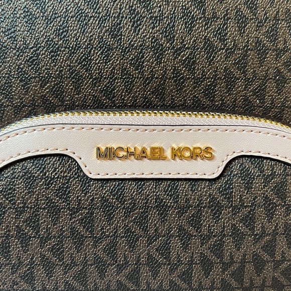 Michael Kors Jaycee Medium Backpack MK Signature Brown Pink - Picture 10 of 10